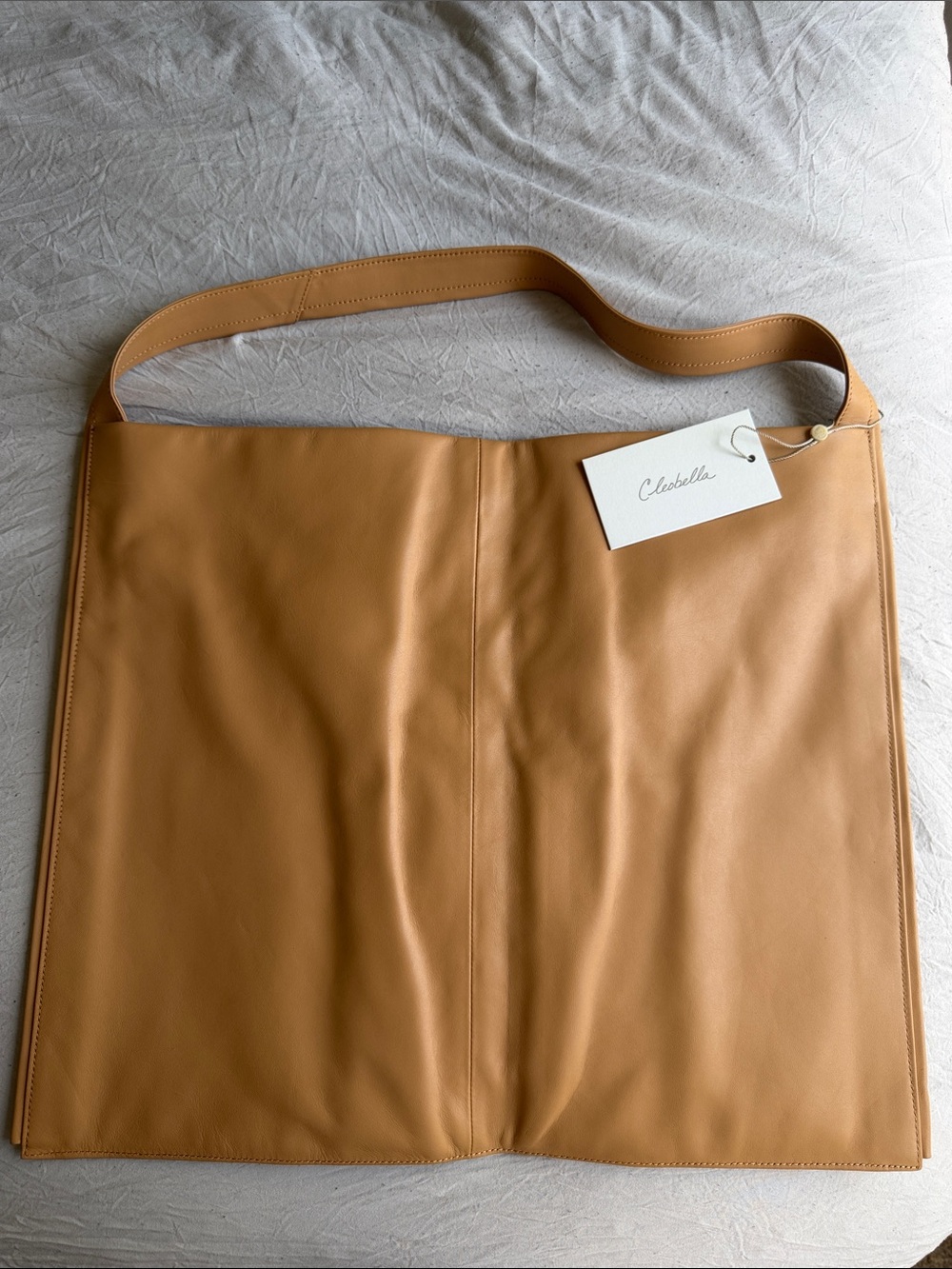 Brand New Cleobella Camel/Tan Leather Messenger Shoulder Bag